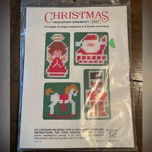 Vintage Studio 12‎ Christmas Needlepoint Ornaments kit #2507 NOS New